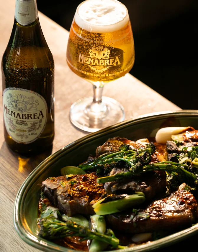 Harissa lamb chops and broccoli